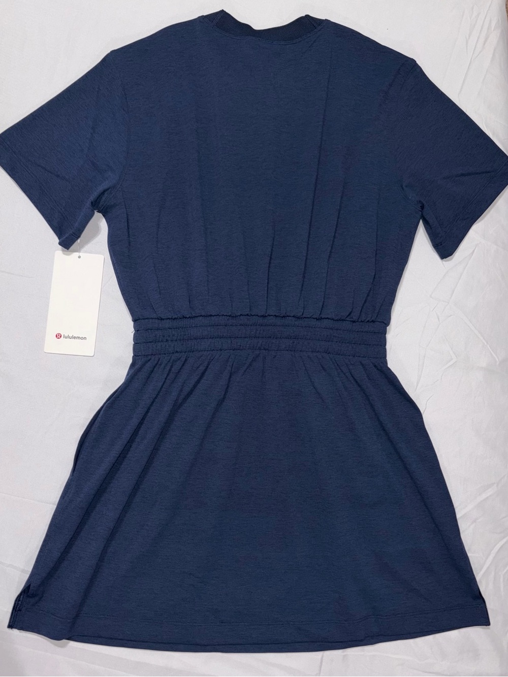 NWT*LULULEMON*SIZE4*SMOCKED WAIST T~SHIRT DRESS*AUTHENTIC* POCKETS*NAVY*$118 - Picture 16 of 16